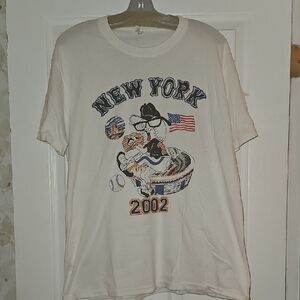Vintage New York United We Stand 2002 Baseball Graphic T-Shirt. Size XL